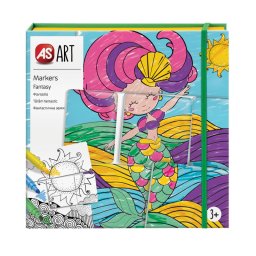 Set creativ puzzle de colorat cu markere AS Art Lume de Fantezie