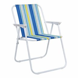 Scaun de plaja pliabil metalic, usor, compact, pentru camping si gradina
