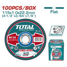 Set 100 discuri debitare metal si inox 115 mm, 1.0 mm, TOTAL