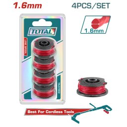 Set 4 bobine cu fir trimmer TOTAL 1.6 mm pentru trimmer cu acumulator
