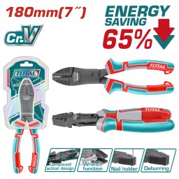 Cleste multifunctional TOTAL 180 mm din Cr-V, cu reducere efort 65%