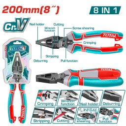 Patent multifunctional 8 în 1 TOTAL, 200 mm, Cr-V, maner TPR