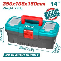 Cutie de scule din plastic PP 14 inch cu tava si organizatoare TOTAL