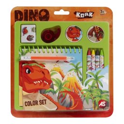 Set de desen cu dinozauri pentru copii, bloc si accesorii creative