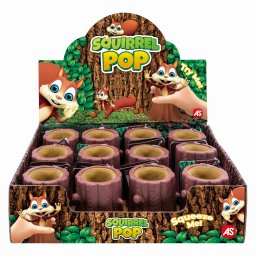 Jucarie squishy veverita pop-up, multicolora, pentru copii 3+ ani