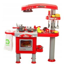 Bucatarie pentru copii MalPlay cu hota, cuptor, chiuveta si accesorii 83 x 76 cm