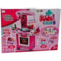 Bucatarie pentru copii MalPlay cu electrocasnice, lumini, sunete si accesorii