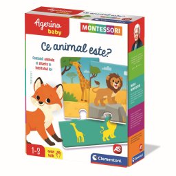 Joc Montessori pentru bebe Ce animal este? cu animale si habitate, 1+ ani