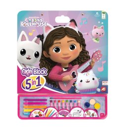 Set de desen 5 in 1 Gabby’s Dollhouse cu acuarele si stickere