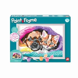 Set pictura pe numere pentru copii cu rama, Dulce Prietenie