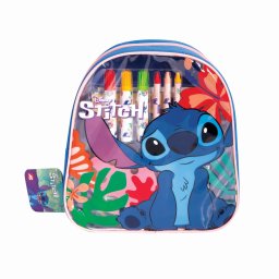 Set de desen în rucsac Stitch pentru copii, cu markere si accesorii