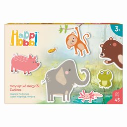 Jucarie magnetica educativa cu animale Happi Hobbi, 45 piese, 3+ ani