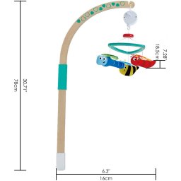 Carusel muzical pentru patut si masa de infasat Hape, din lemn