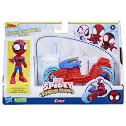 Set Spidey cu motocicleta si figurina Marvel, 10 cm, pentru copii 3+ ani
