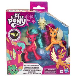 Set figurine My Little Pony Dragon Light Reveal cu efect fosforescent