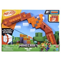 Arc Nerf Minecraft cu 8 sageti N1, design inspirat din joc, 8 ani+