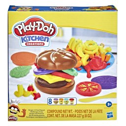 Set Play-Doh Kitchen Creations pentru gatit hamburger, 8 culori