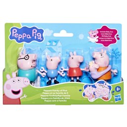 Set 5 figurine Peppa Pig cu familia completa si Baby Evie