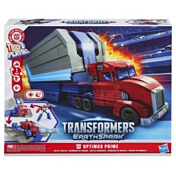 Transformers EarthSpark Optimus Prime camion cu remorca de lupta
