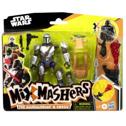 Figurina Star Wars MixMashers Deluxe Mandalorian si Grogu 12 cm cu accesorii