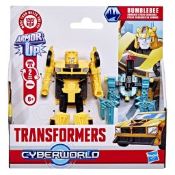 Figurina Transformers Cyberworld Bumblebee blindat, transformabila, 10 cm