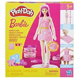 Set creativ Barbie Play-Doh Inimioare si Par cu papusa si accesorii