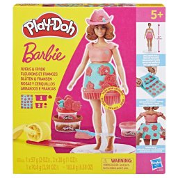 Set Play-Doh Barbie pentru creatii vestimentare cu flori si franjuri cowboy