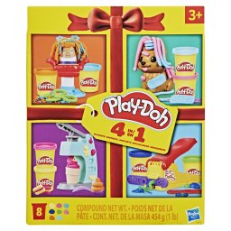 Set Play-Doh 4 in 1 pentru creatii creative cu 8 culori si accesorii