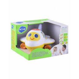 Avion interactiv pentru bebelusi cu sunete, lumini si bump & go