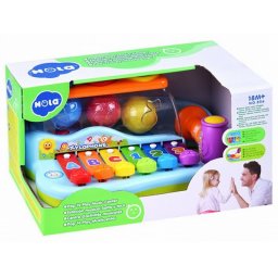 Xilofon interactiv cu mingiute si ciocanel pentru bebelusi Hola