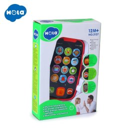 Telefon interactiv pentru bebelusi, roz, cu muzica, lumini si sunete