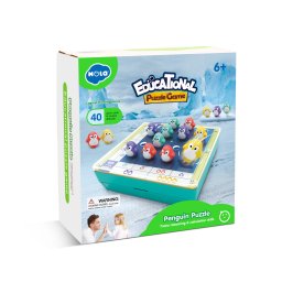 Joc puzzle interactiv cu pinguini educativ pentru logica, 6+ ani