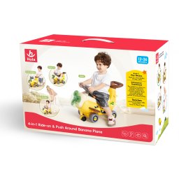 Avion interactiv 4 în 1 ride-on pentru copii, cu maner de împingere