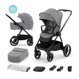 Carucior Kinderkraft Nea 2 in 1 cu landou si suspensii, Platinum Grey