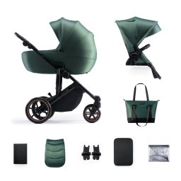 Carucior 2 in 1 Kinderkraft Prime 2 Dark Green, 0-22 kg