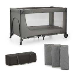 Patut pliabil de calatorie Kinderkraft Joy 2, Dark Grey, 2 în 1