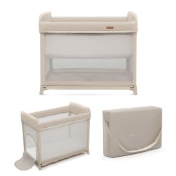 Patut de calatorie Kinderkraft Moon Dream bej, pliabil, 0-3 ani