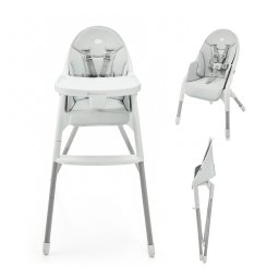 Scaun de masa pliabil Kinderkraft DINNLY gri, 6 luni+, compact