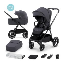 Carucior multifunctional 2 în 1 Kinderkraft NEA Deep Grey, 0-22 kg