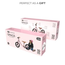 Bicicleta fara pedale Kinderkraft Space Dark Pink cu frana, 2+ ani