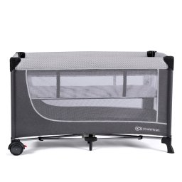 Patut de calatorie Kinderkraft Leody Grey pentru bebelusi, pliabil
