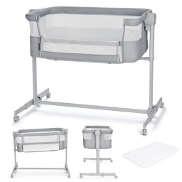 Patut co-sleeper 2 în 1 Kinderkraft Neste Up 2, gri deschis