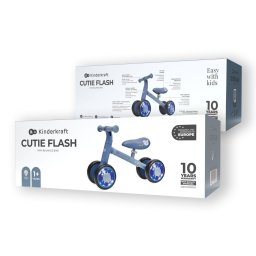 Bicicleta de echilibru Kinderkraft Cutie Flash, albastra, cu lumini RGB