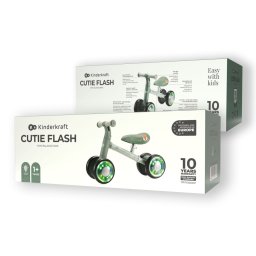 Bicicleta de echilibru Kinderkraft Cutie Flash verde cu lumini RGB