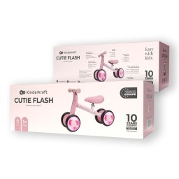 Bicicleta de echilibru Kinderkraft Cutie Flash roz, cu lumini RGB