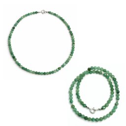 Colier Smarald Rotund Fatetat 5x5 mm - Accesorii de Argint 925 - 1 Buc