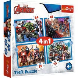 Trefl: Răzbunătorii curajoși - puzzle 4-în-1 de 35, 48, 54, 70 de piese