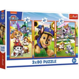 Trefl: Paw Patrol - puzzle 3 x 80 piese