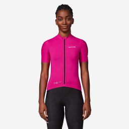 Tricou ciclism pe șosea ajustat EDR 2 Roz Damă