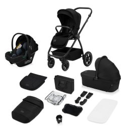 Carucior 3 in 1, Lionelo, Meril, Cu landou de dimensiune XL, Reversibil, Cu scoica auto testata ADAC, Cu accesorii, Pana la 22 kg, Conform cu EN1888-1 EN1888-2, EN1466, Bej